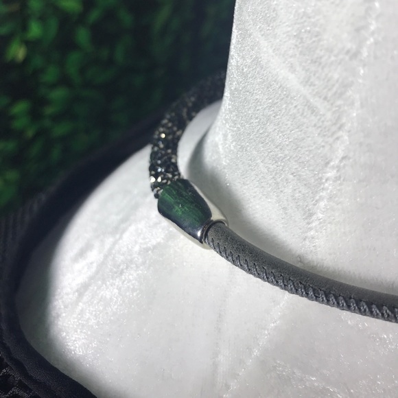 Neckless Rhinestone Chrystal Choker Dark Gray - Picture 7 of 7